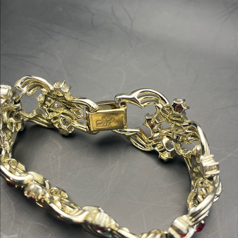Vintage Coro Pegasus Signed 50’s Aurora link bracelet + earrings 60s jewelry - Picture 6 of 9